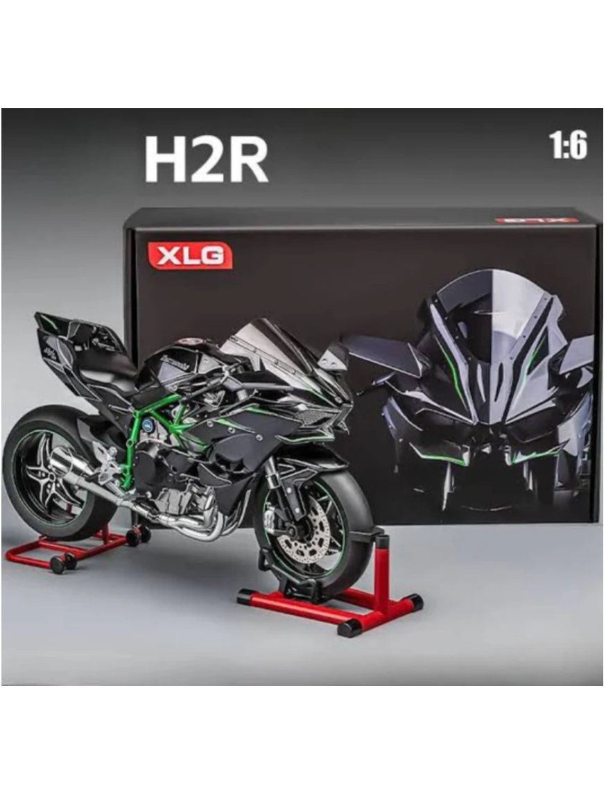Kawasaki H2R 1:6 Scale  Alloy Model | Key Start | Smoke injection with Sound effects(Matte Black)