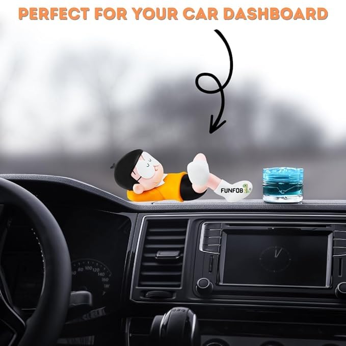 Nobita Chilling Figurine – Cute Cartoon Model for Office Desk, Home Shelf & Car Dashboard Display