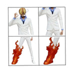 BAKA | One Piece Vinsmoke Firekick Sanji Action Figure 32 cm | White Suit Anime PVC Collectible Statue