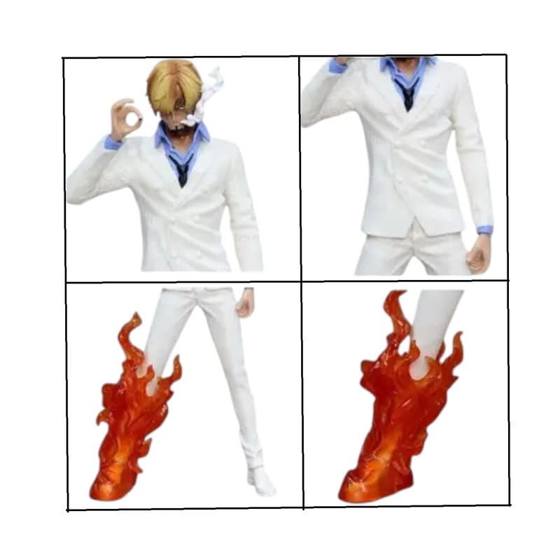 BAKA | One Piece Vinsmoke Firekick Sanji Action Figure 32 cm | White Suit Anime PVC Collectible Statue