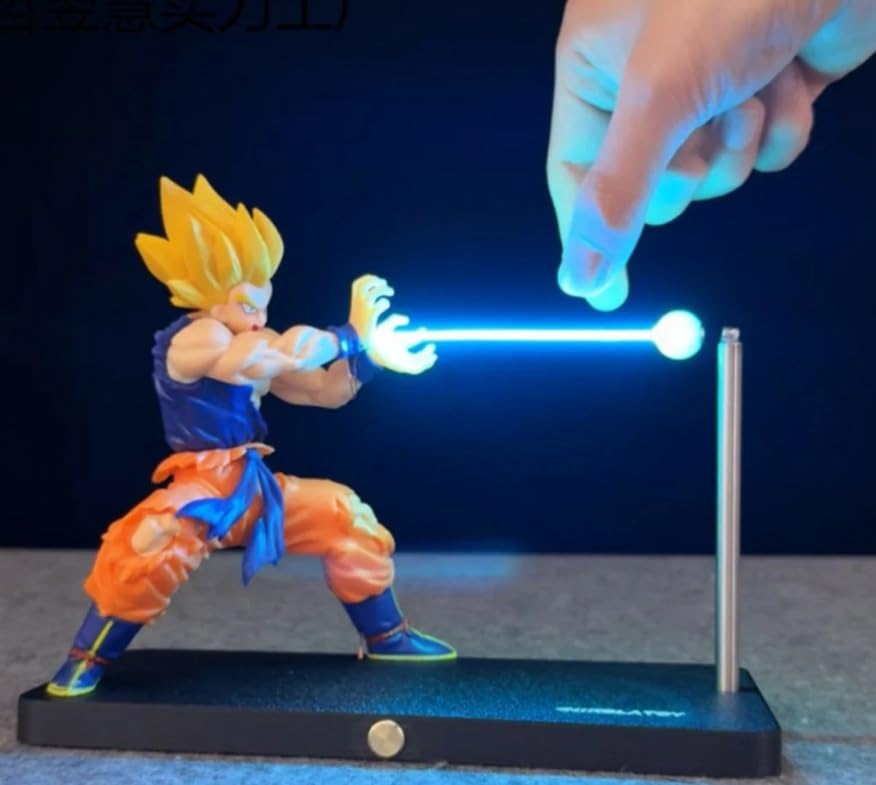 Goku Action Figure for Dragon Ball Z, Desktop Decoration with Stand, Kamehameha Light Effect