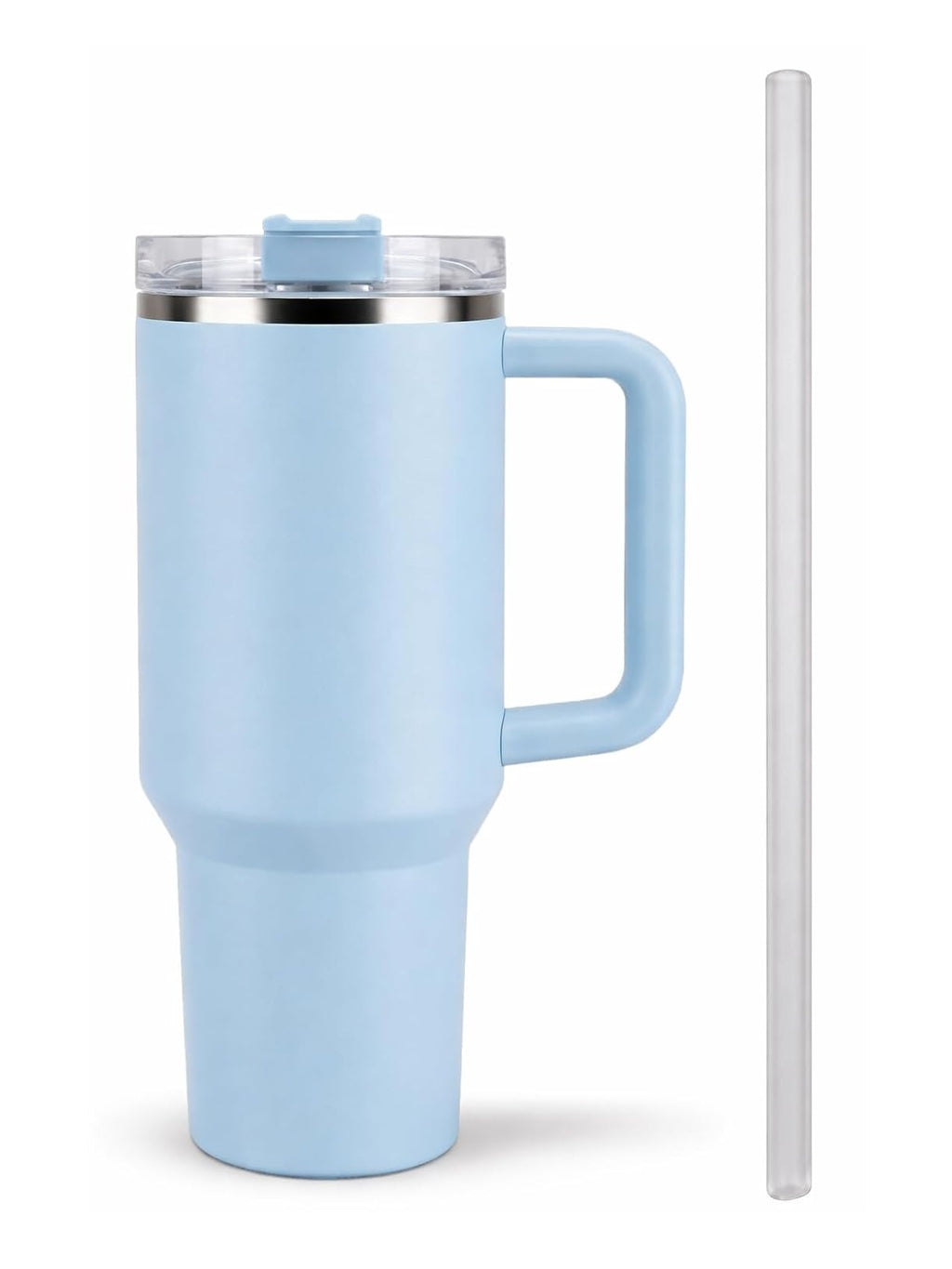 Stainless Steel Insulated Tumbler with Handle, Lid & Straw | Hot & Cold Large Travel Mug Water Cup for Gym, Office & Outdoor Use | Leakproof | 1200 ml(Blue)