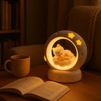 Cat Moon Light For Bedroom Dim Light| 3 Gear Brightness Night Lamp for Kids| Home Decor Gift for Women Girls & Boys| Couple Gift| Love Gift for Her| Decoration Silicone Night Lamp| Cute LED Moon