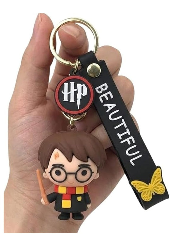 Harry Potter Cute 3D Silicon Cartoon Keychain - Cute Design Key Holder for Bags, Backpacks, and Keys