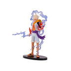 One Piece Monkey D. Luffy Gear 5 Action Figure Toy with Lightning Effect Display Base (Height-18 cm)