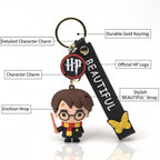 Harry Potter Cute 3D Silicon Cartoon Keychain - Cute Design Key Holder for Bags, Backpacks, and Keys