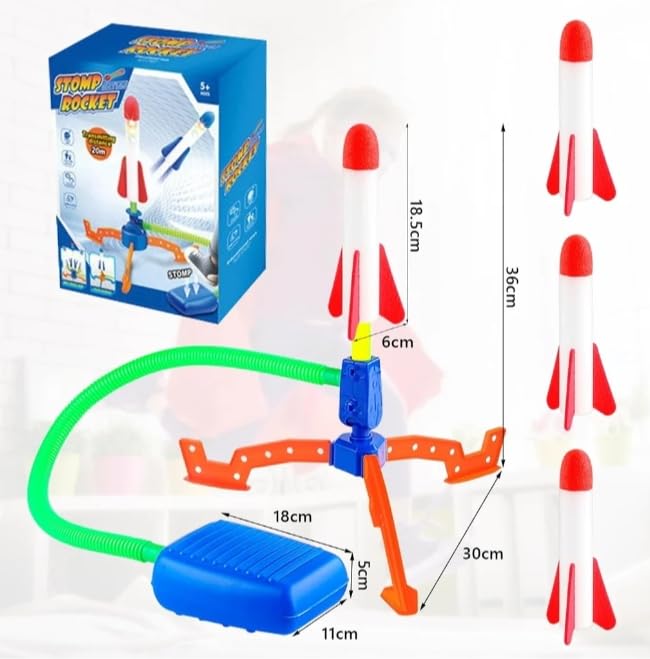 Kids  Rocket Launcher Toy Set with 1 Foam Rockets, Outdoor Physical Activity Game Pack of 1