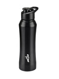 MILTON Comet 1000 Stainless Steel Water Bottle 1000 ml, Single Walled, ISI Certified I Leak Proof Lid, Rust Proof I For School, Office, Gym I Black
