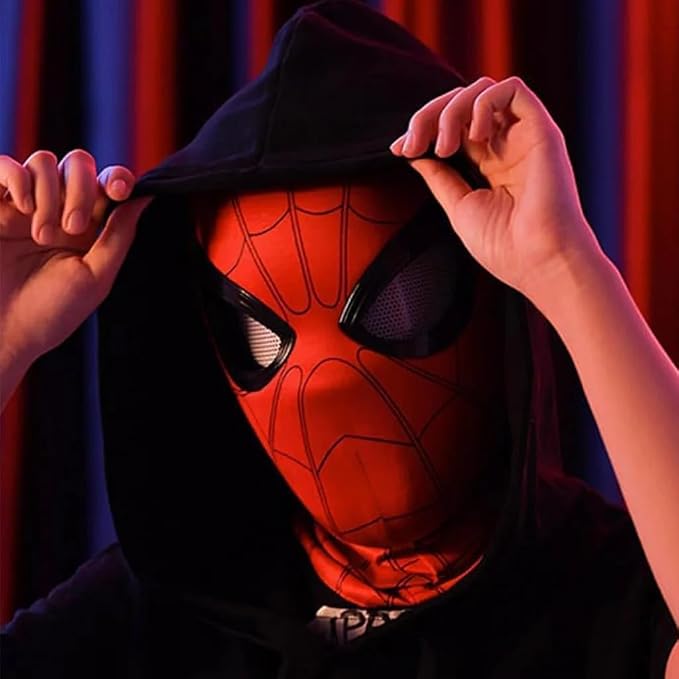 Spiderman Mask Costume – Full Face Stretchable Cosplay with Breathable Mesh Eyes | Halloween, Birthday Party, Fancy Dress & Role Play Costume for Boys & Girls