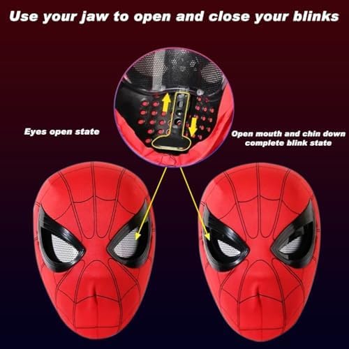 Spiderman Mask Costume – Full Face Stretchable Cosplay with Breathable Mesh Eyes | Halloween, Birthday Party, Fancy Dress & Role Play Costume for Boys & Girls