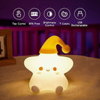 Star Gifts, Star Touch LED Silicone Lamp, Birthday Gift for Girls and Boys Light, Kids Night Light, Silicone Lamp, Rechargeable, White