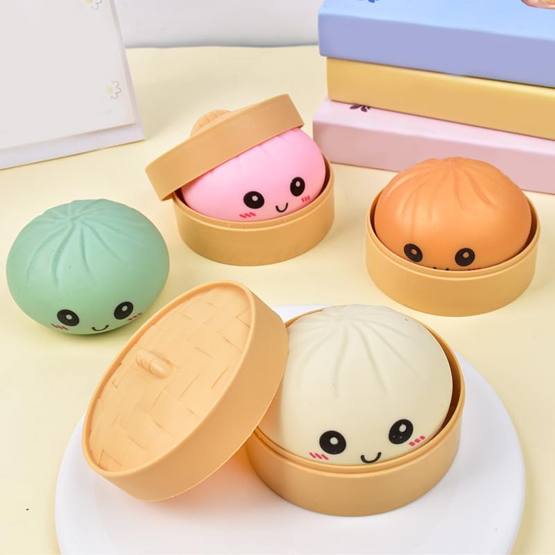 Dumpling Squishy, Squishy Ball with Soft Texture and Fun Shapes, Sensory Fidget for Play and Collection, Party Favors,  Smiling Style 1 Pcs Random Color