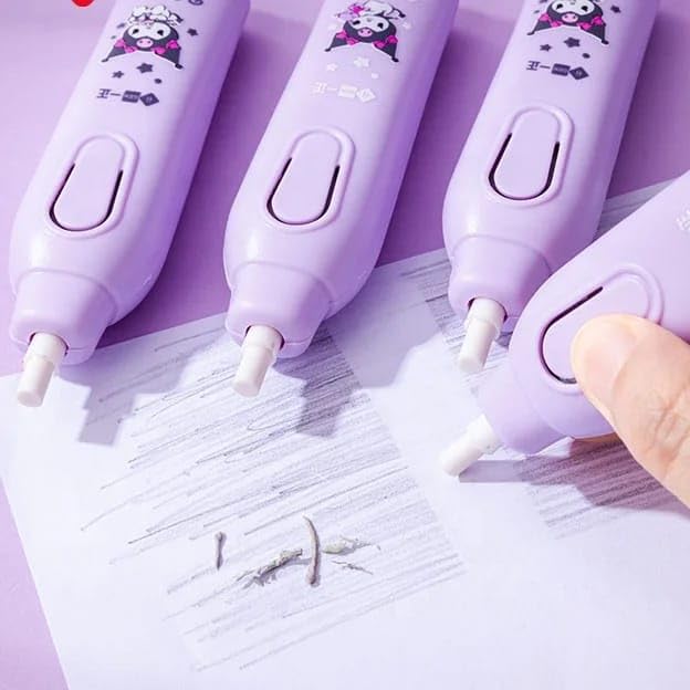 Space Electric Eraser With 12 Refill Electronic Rubber for Kids (1 Pcs) Cordless | Small Kids Eraser | Stationery for Drawing | Arts and Crafts Erasers, Multi-Color
