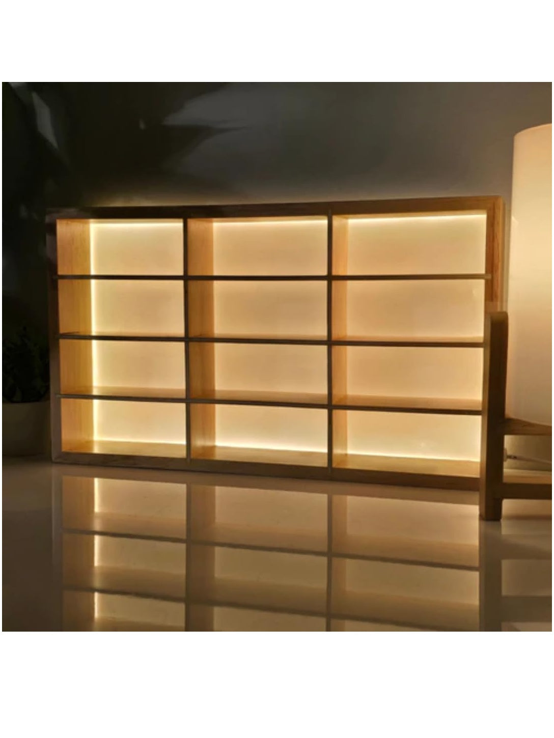 Wooden LED Hot Wheels Organizer Diecast Toy Car Stand, Lighting Display Rack, Living Room, Balcony, Office Decor.