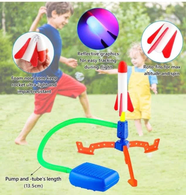 Kids  Rocket Launcher Toy Set with 1 Foam Rockets, Outdoor Physical Activity Game Pack of 1