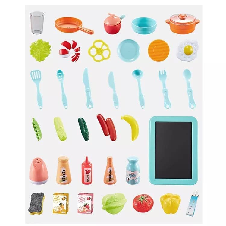 Kitchen Playset for Kids, Kitchen Set for Toddler with Gas Sound & Light, Cooking Stove with Steam ,Toy Kitchen Accessories with Running Water, Kitchen Toys for Kids Girls Boys (42 Pcs)