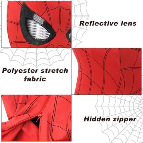 Spiderman Mask Costume – Full Face Stretchable Cosplay with Breathable Mesh Eyes | Halloween, Birthday Party, Fancy Dress & Role Play Costume for Boys & Girls