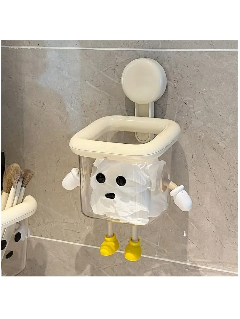 Creative Cartoon Toothbrush Holder, Multipurpose Wall Mount Bathroom Storage Organizer, Self Adhesive Rack for Toothbrush, Toothpaste, Face-Cream, Lotion (Toothbrush Holder)