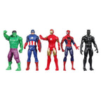Marvel 6-Inch (15 CM) Hulk, Captain America, Iron Man, Spider-Man, & Black Panther Action Figure Set with Shield Accessory, Super Hero Toys, Ages 4+, Birthday Gift for Kids