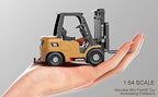 Mini RC Forklift  Construction Vehicle | 1:64 Scale Die-Cast Metal Body | Remote Control Engineering Toy Vehicle for Kids