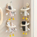 Creative Cartoon Toothbrush Holder, Multipurpose Wall Mount Bathroom Storage Organizer, Self Adhesive Rack for Toothbrush, Toothpaste, Face-Cream, Lotion (Toothbrush Holder)