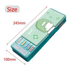 Multifunctional Cute School Pencil Box for Girls, Dinosaur Compass Box for Boys, Aesthetic Stationary Items for Kids, Magnetic Pencil Box