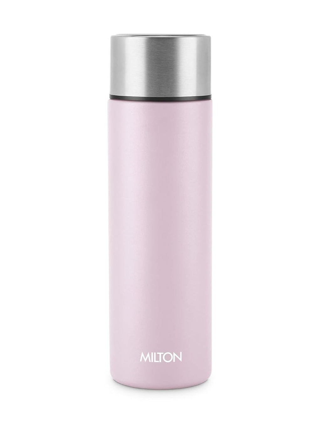 MILTON Glide 1000 Stainless Steel Water Bottle 1 LTR, Single Walled, ISI Certified I Leak Proof Lid, Rust Proof I for School, Office, Gym I Light Pink