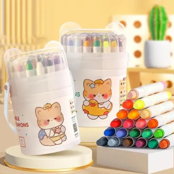 Twist Crayons for  Kids, 24 Colors Smooth & Easy-Grip Crayons, Non-Toxic Art Supplies, Ultimate Art Gift Kit for Kids Ages 3-8