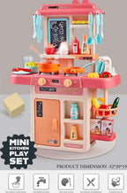 Kitchen Playset for Kids, Kitchen Set for Toddler with Gas Sound & Light, Cooking Stove with Steam ,Toy Kitchen Accessories with Running Water, Kitchen Toys for Kids Girls Boys (42 Pcs)