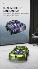 Flying Falcon RC Car 2-in-1 Air & Ground Racer | One-Click Takeoff Landing, Cool LED Lights, 360° Drift Stunt Vehicle Toy
