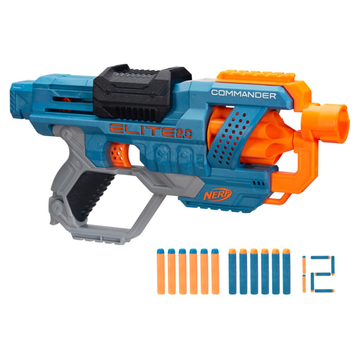 Nerf Elite 2.0 Commander Rd-6 Blaster, 12 Darts, 6-Dart Rotating Drum, Best Toys Gift for Kids, Teens & Adults