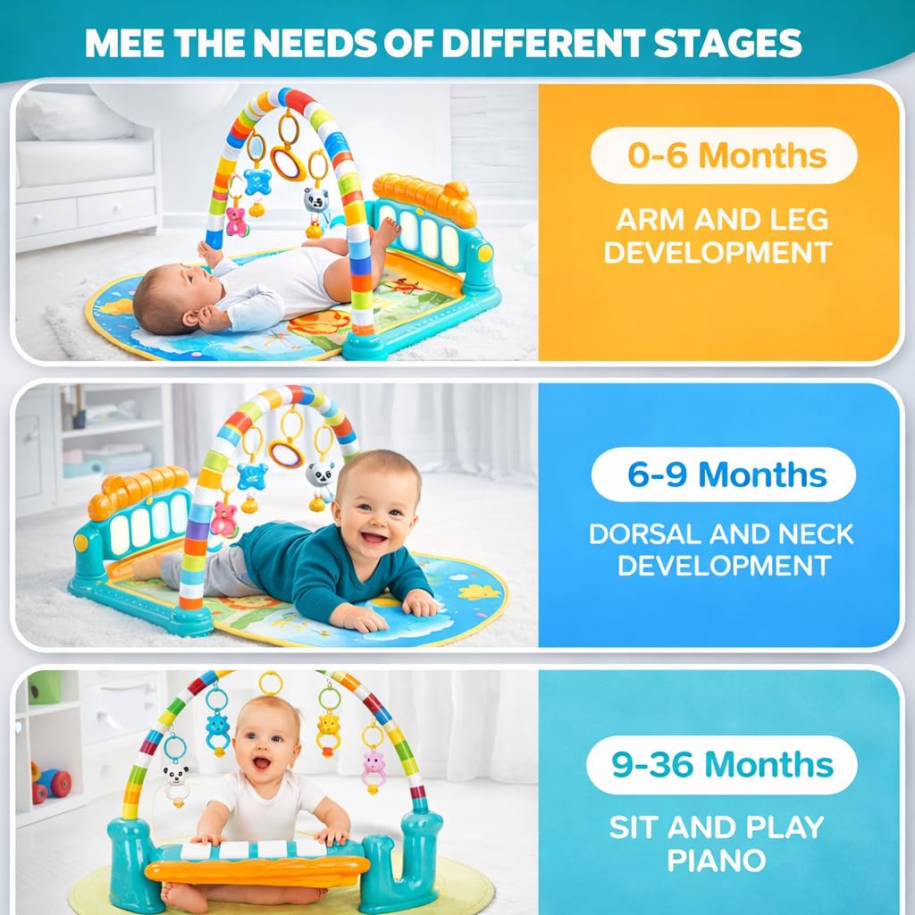 Kick and Play Multi-Function ABS High Grade Plastic Piano Baby Gym and Fitness Rack Products