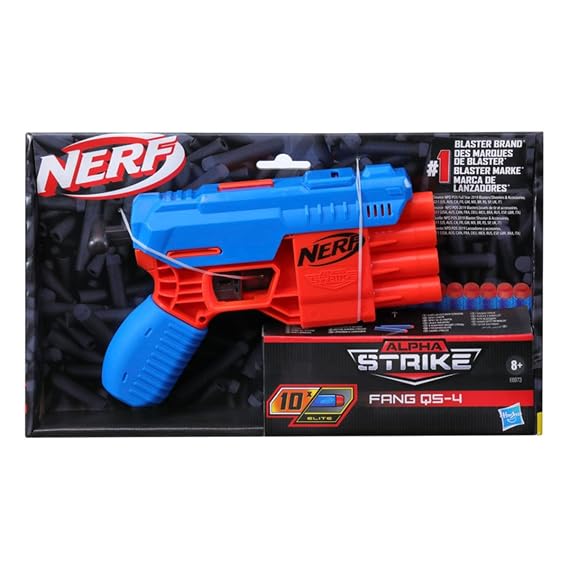 Nerf Alpha Strike Fang Qs-4 Toy Blaster, Christmas for Kids Teens &Adults, Birthday Ages 8+