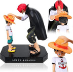 Luffy & Shanks Anime Action Figure 17CM Collectible PVC Statue with Emotional Reunion Pose, Display Model for Desk Decor, Shelf Decoration, Anime Fans & Collectors Gift