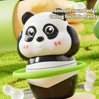 Cute Panda Action Toy Set for Kids, 3 PCS Interactive Rotating Panda Play Figures with Skateboard, Hula Hoop & Jump Rope, Gift for Boys and Girls Age 3+
