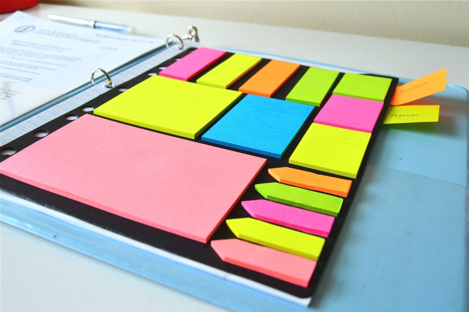 Sticky Notes – 375 Sheets Sticky Pad, Stick Notes for Study, Stationary Items, Self-Adhesive Memo Pad Sticky Notes Bookmark Point It Marker Memo Sticker