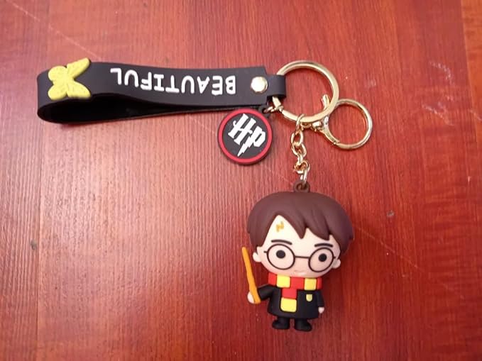 Harry Potter Cute 3D Silicon Cartoon Keychain - Cute Design Key Holder for Bags, Backpacks, and Keys