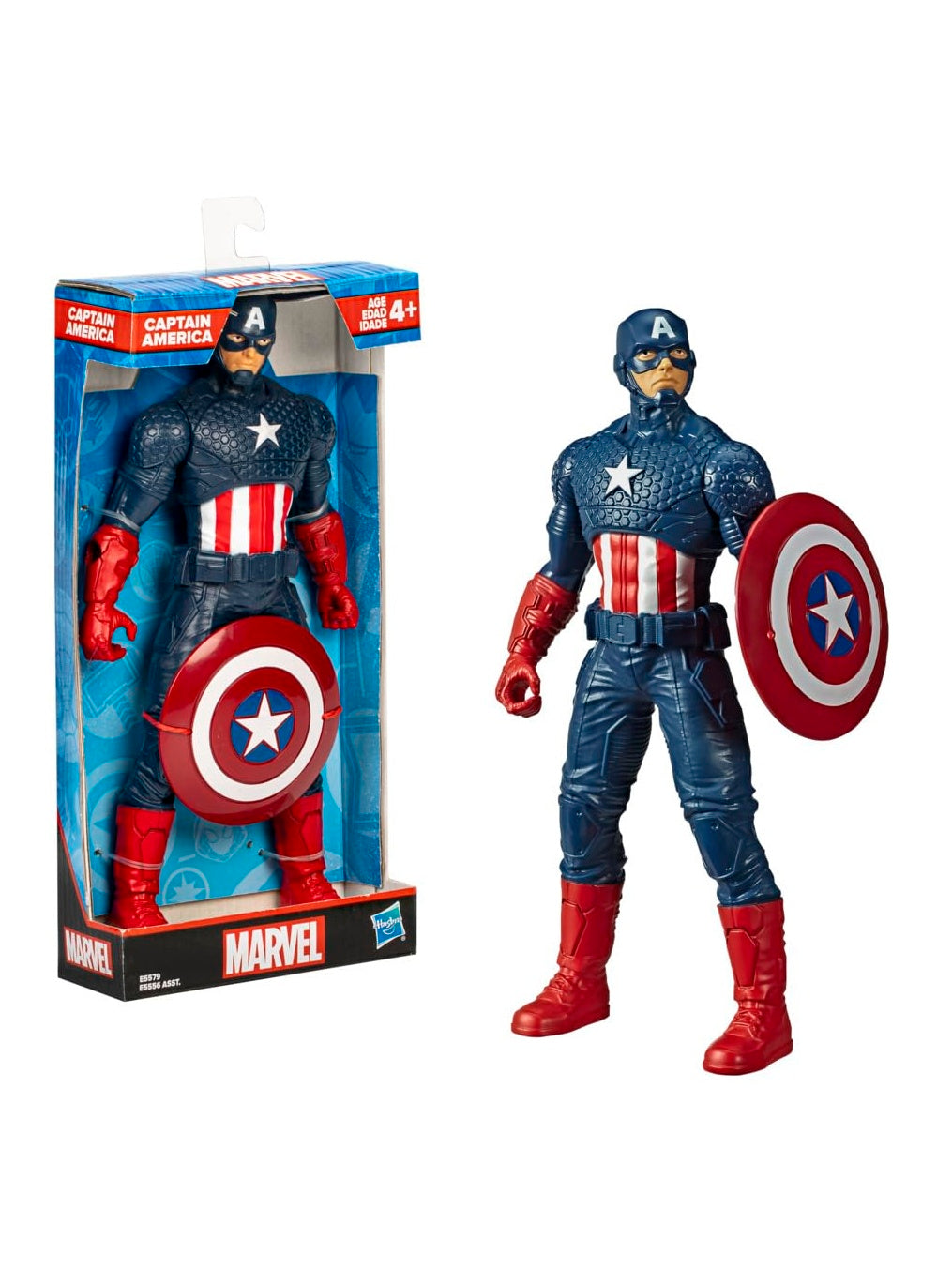 MARVEL Avengers Captain America 9.5-inch Scale Action Figure Toy, Comics-Inspired Design, for Ages 4+