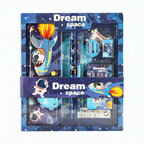 Stationary Kit Set For birthday Gift - Pencil Pen Book Eraser Sharpener (Space)
