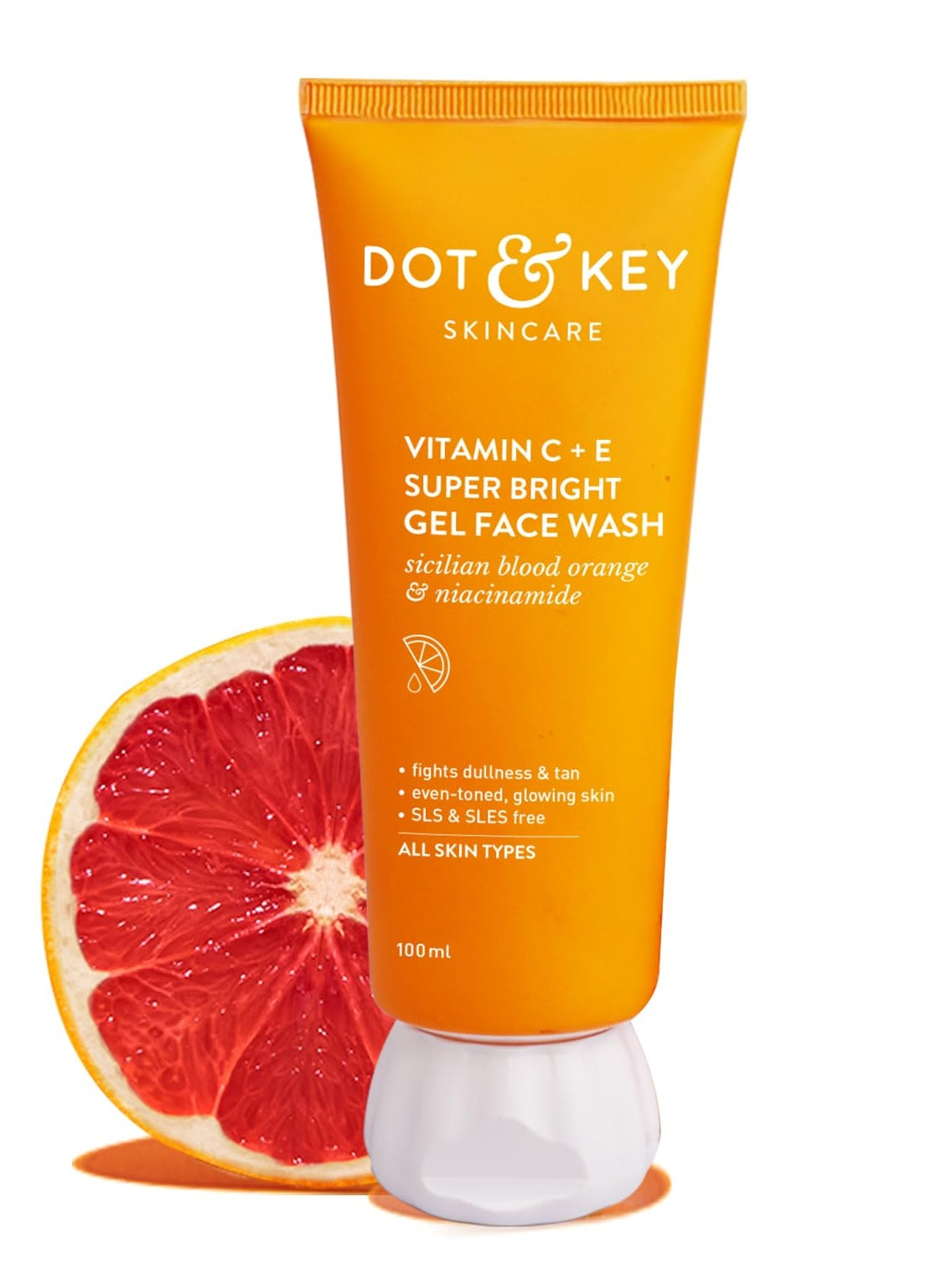 DOT & KEY Vitamin C + E Super Bright Gel Face Wash For Glowing And Brightening Skin | All Skin Types|With Triple Vitamin C| Face Wash For Women & Men|100 Ml