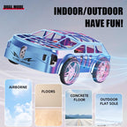 Flying Falcon RC Car 2-in-1 Air & Ground Racer | One-Click Takeoff Landing, Cool LED Lights, 360° Drift Stunt Vehicle Toy