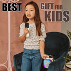 Rechargeable Karaoke Mic with Speaker for Singing | Wireless Mini Portable Bluetooth Speaker with Microphone & LED Lights | Cute Birthday Gift  Musical Toys for Kids and Adults