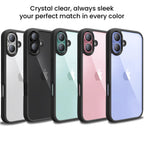 iPhone 16 Case | Polycarbonate Hard Back Transparent Cover, Anti-Yellow Bumper
