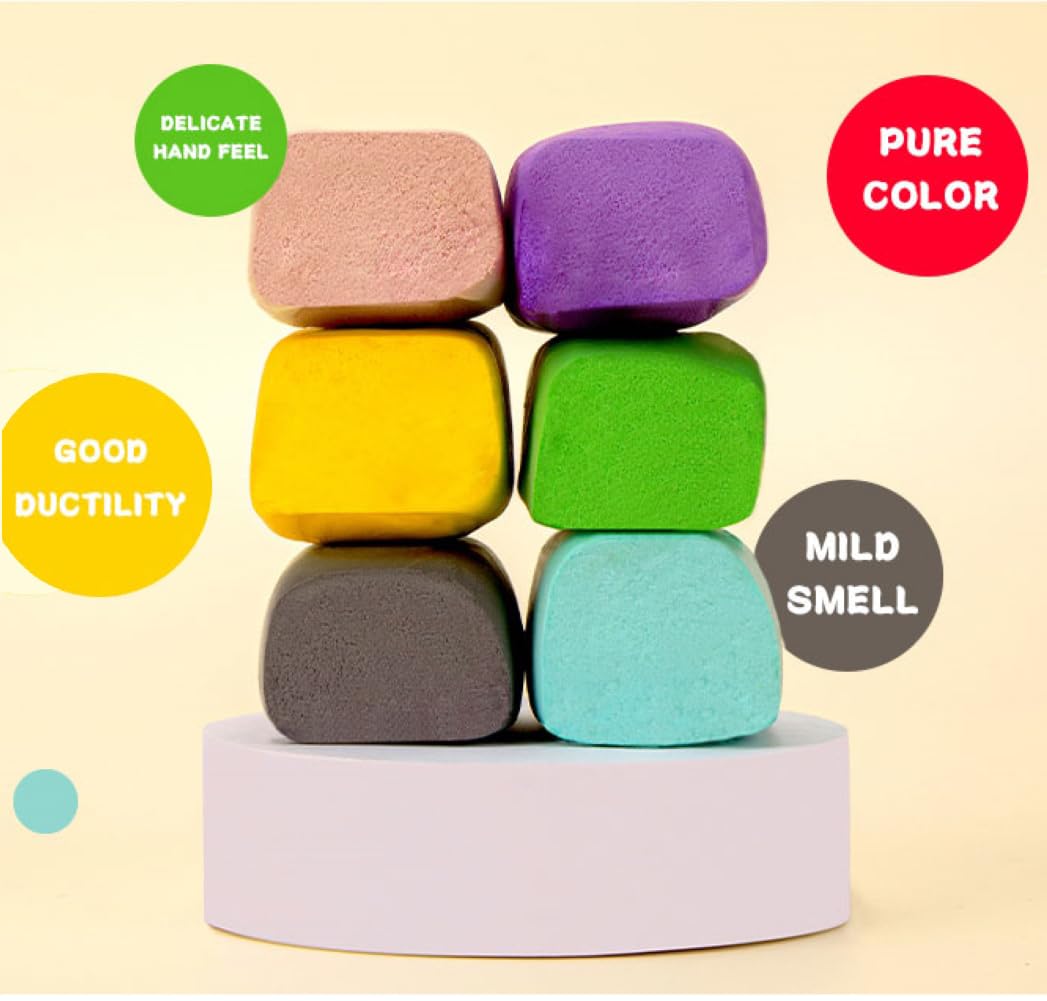 24 Pcs Air Dry Clay for Kids with 6 Sculpting Tools - Creative Art & Crafts Play Dough Birthday Return Gift for Boys and Girls - Color As Per Stock