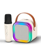 Rechargeable Karaoke Mic with Speaker for Singing | Wireless Mini Portable Bluetooth Speaker with Microphone & LED Lights | Cute Birthday Gift  Musical Toys for Kids and Adults