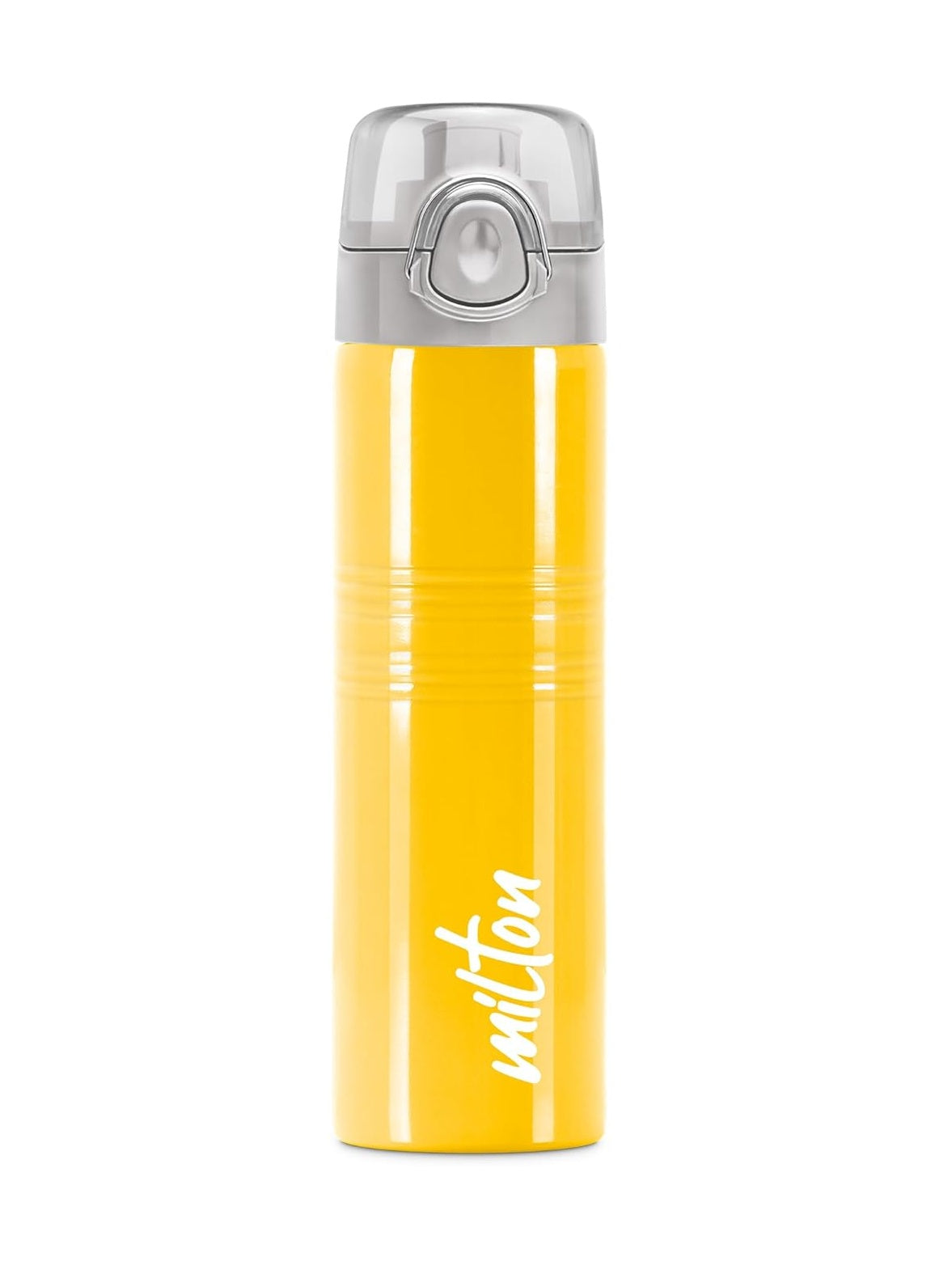 Milton Vogue 750 Stainless Steel Water Bottle with One Touch Safety Lock, 750 ml Water Bottles, Single Walled, Leak-Proof, Travel Bottle, Yellow