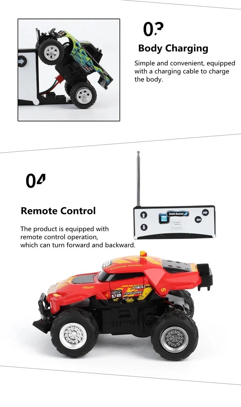 1:58 Off-Road Remote Control Mini RC Car 4CH Electric Drift Truck Vehicle Model 4WD Crawler Climbing Truck for Boys and Girls, RTR(Mix Color As Stock)
