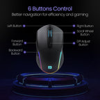 Portronics Toad One Bluetooth Mouse with 2.4 GHz & BT 5.3 Dual Wireless,Design for Laptop, Smartphone, Tablet (Black)