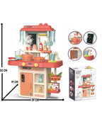 Kitchen Playset for Kids, Kitchen Set for Toddler with Gas Sound & Light, Cooking Stove with Steam ,Toy Kitchen Accessories with Running Water, Kitchen Toys for Kids Girls Boys (42 Pcs)