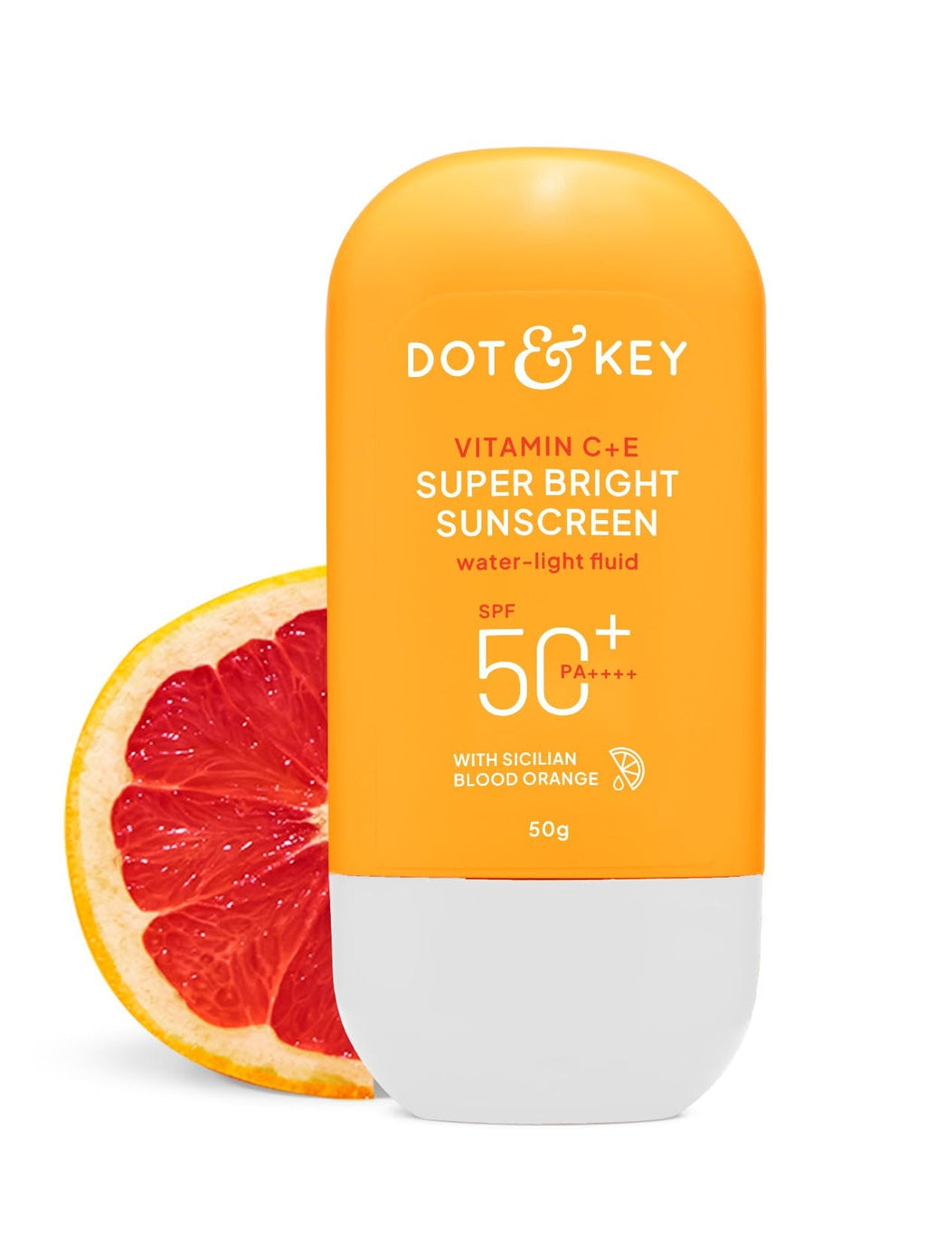 DOT & KEY Vitamin C + E Super Bright Sunscreen Spf 50 In-Vivo Tested | Water-Light,UVA/UVB & Blue Light Protection|For Even Toned & Glowing Skin|With Liquid Spf 50+++| No White Cast | For All Skin Types| 50G,Pack Of 1